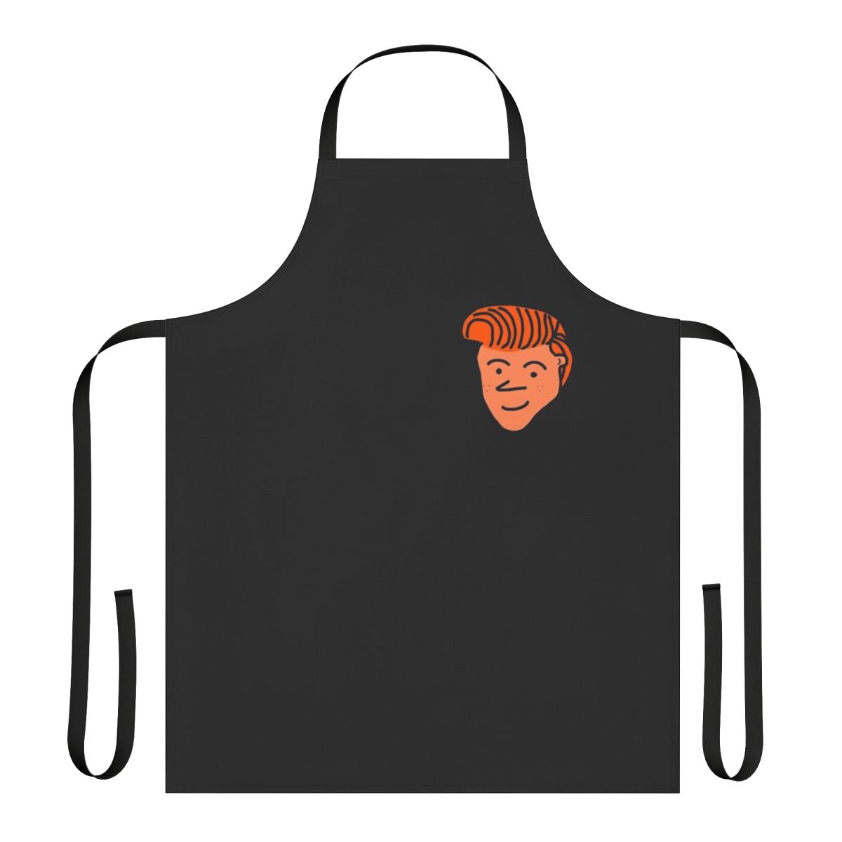 Conan inspired cartoon design apron with humorous sayings and doodles