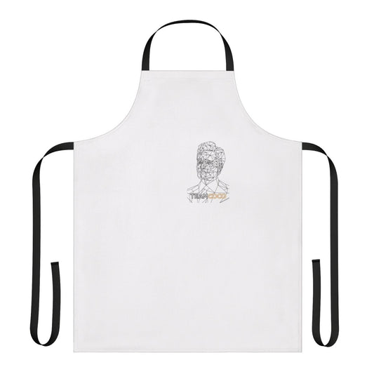 Conan O'Brien-inspired vector line art design printed on a high-quality kitchen apron