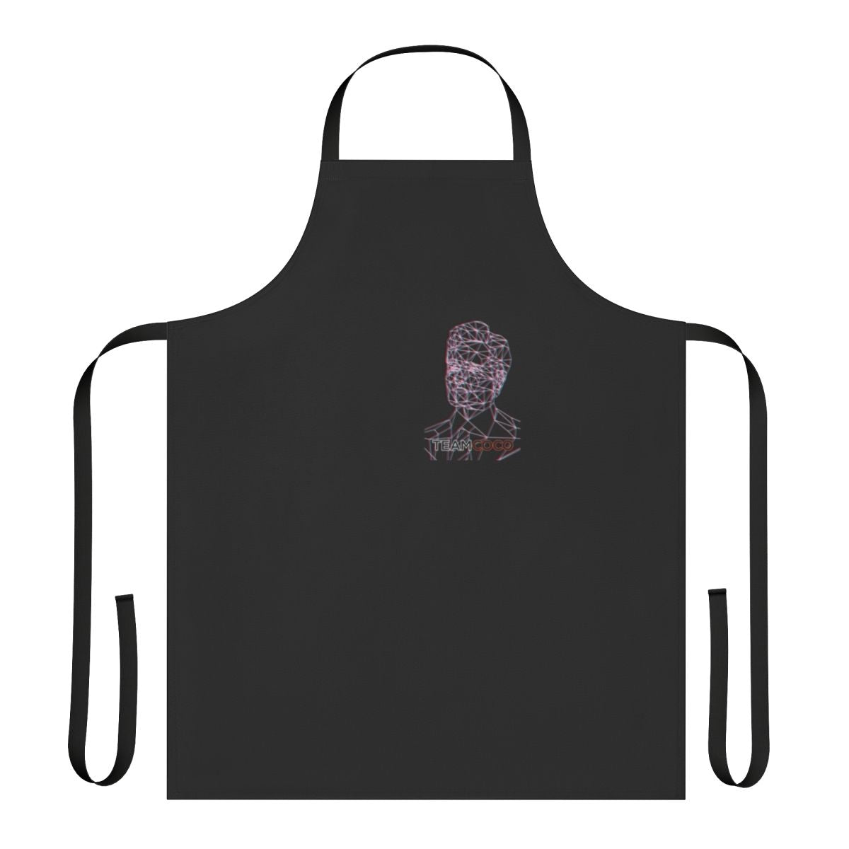 3D anaglyph effect portrait of Conan O'Brien on an apron