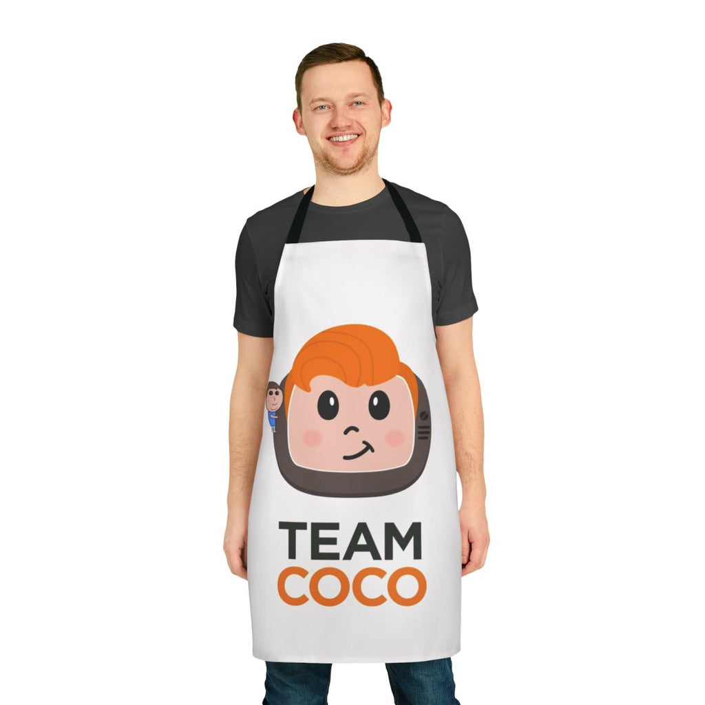 Conan O'Brien inspired apron featuring Team Coco logo and design