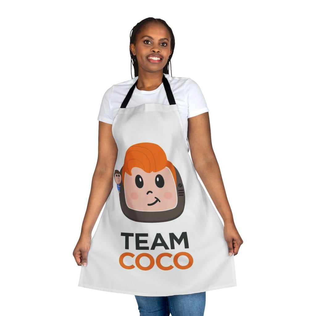 Conan O'Brien inspired apron featuring Team Coco logo and design