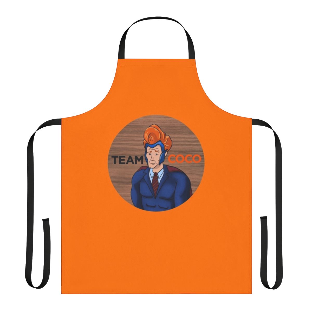 Conan O'Brien inspired comedy apron with a unique design