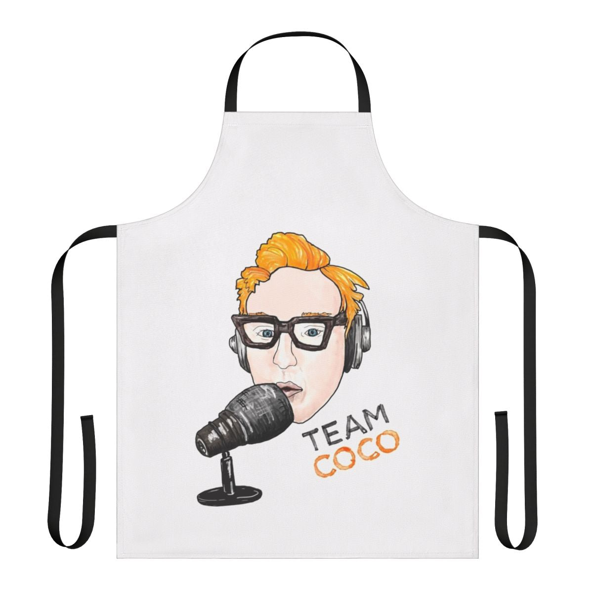 Conan O'Brien inspired comedy apron featuring the Team Coco logo