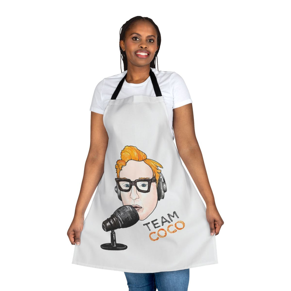 Conan O'Brien inspired comedy apron featuring the Team Coco logo