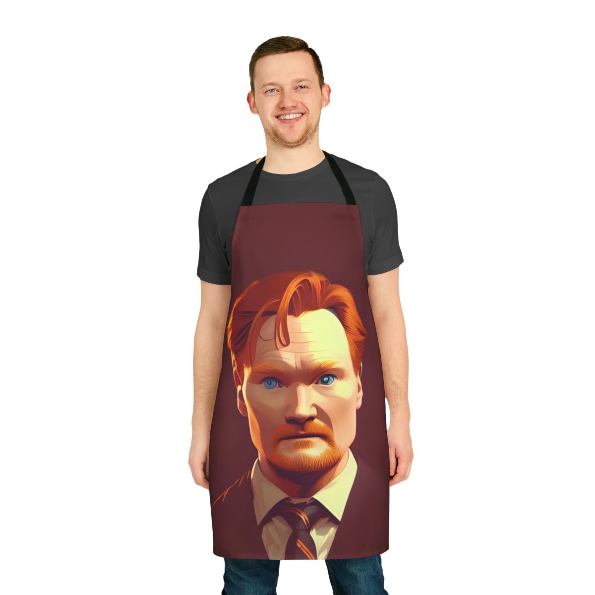 Conan O'Brien inspired cooking apron with team coco logo