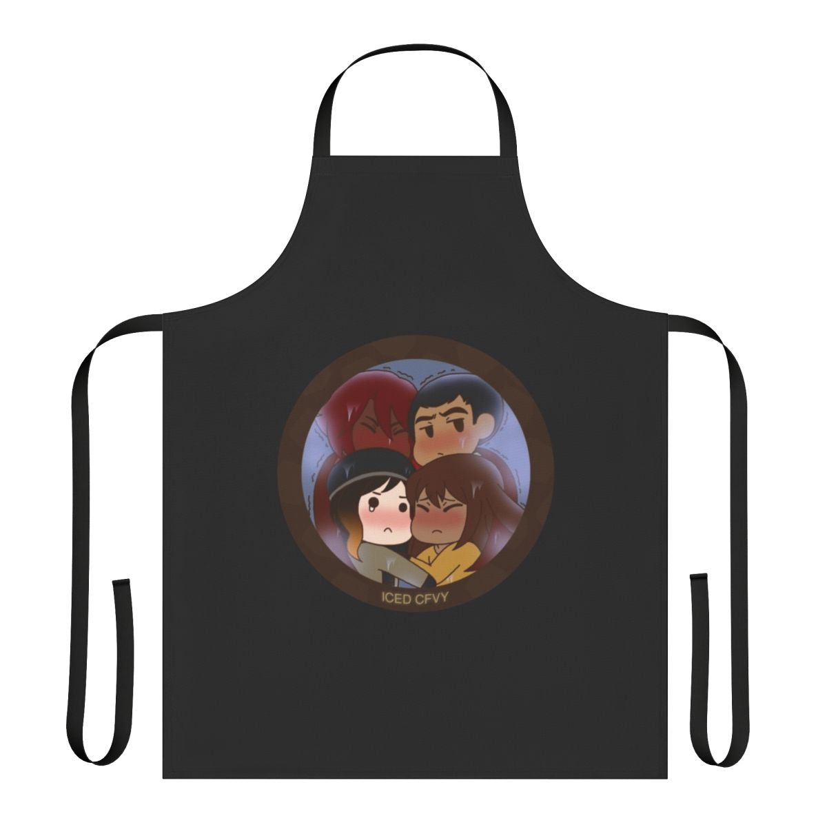Conan O'Brien inspired apron with a cute, cartoon-style design