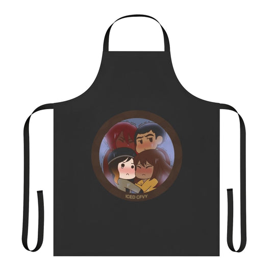 Conan O'Brien inspired apron with a cute, cartoon-style design