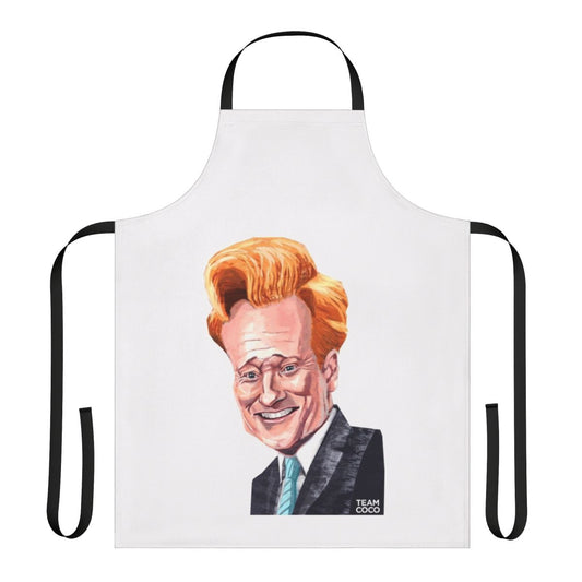 Conan O'Brien inspired novelty apron with team coco branding