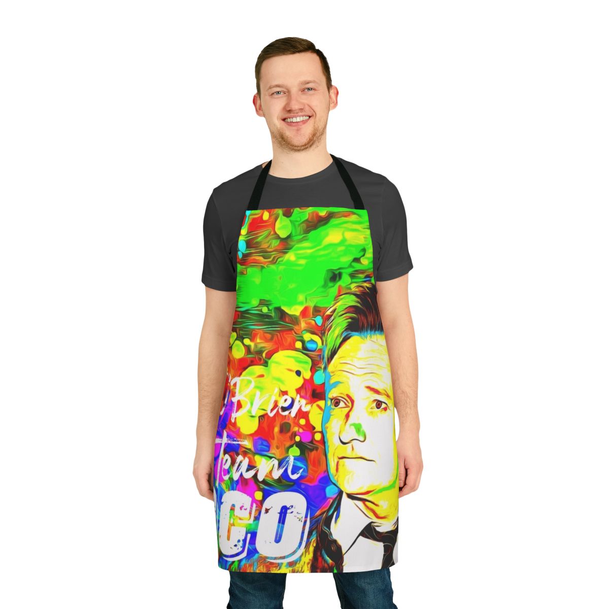 Conan O'Brien Watercolor Portrait Painting Apron for Artists and Cooks