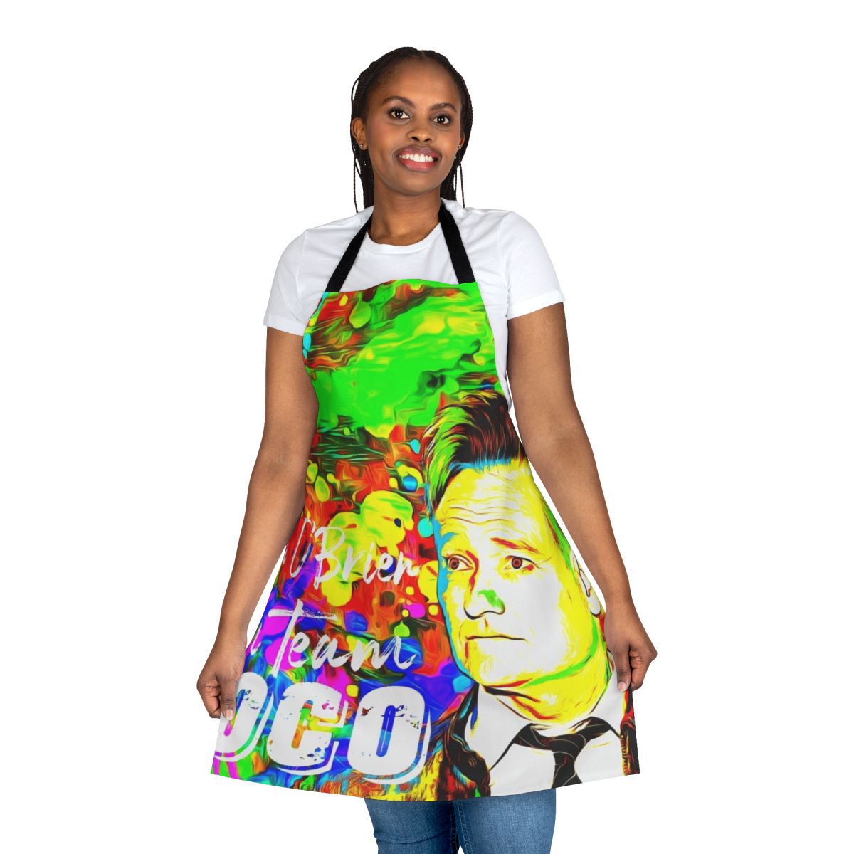 Conan O'Brien Watercolor Portrait Painting Apron for Artists and Cooks