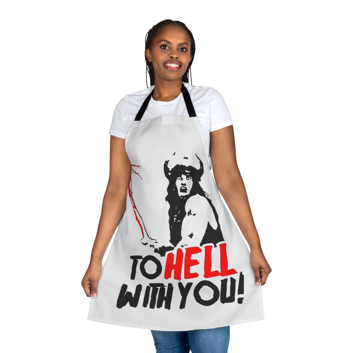 Conan the Barbarian themed apron with sword and sorcery design