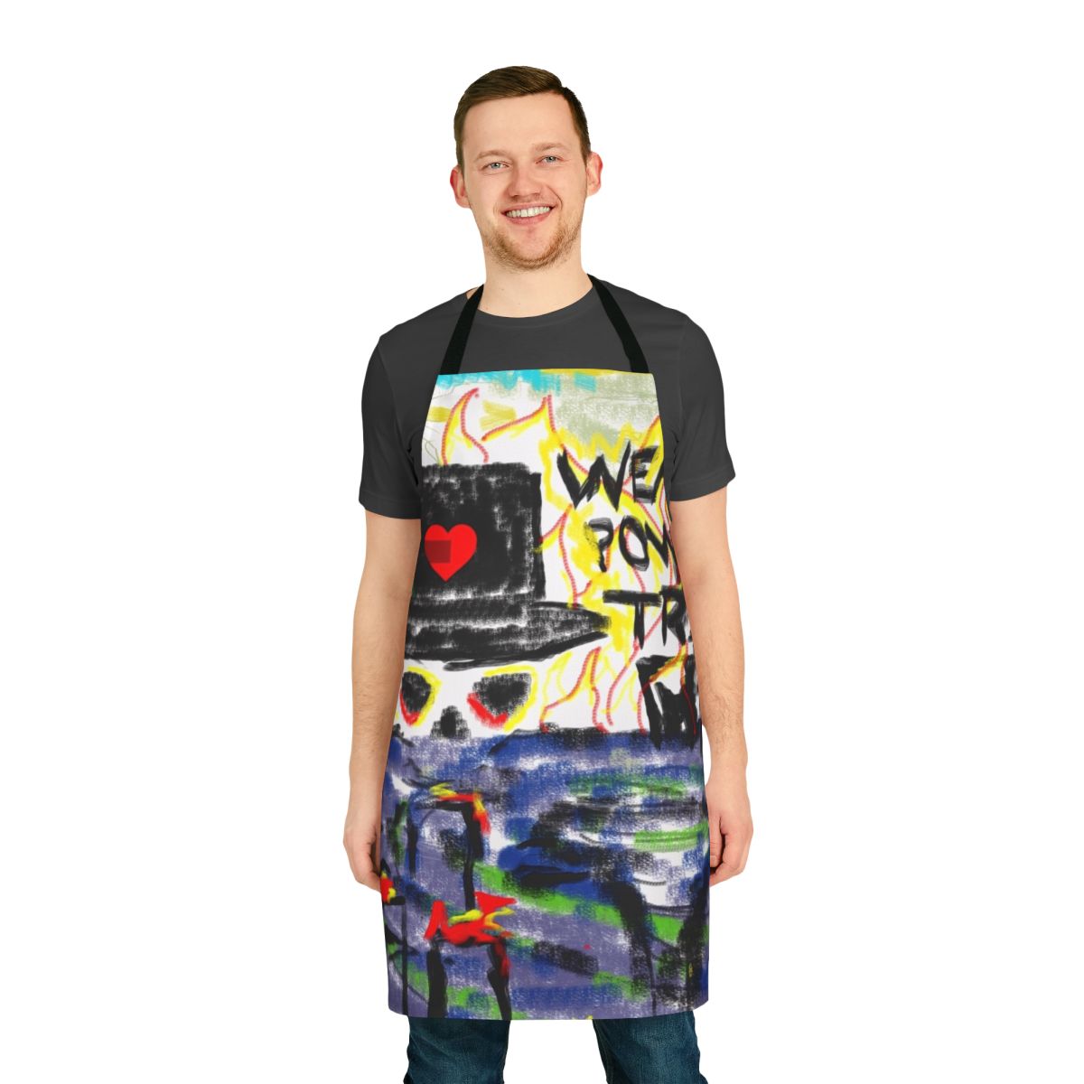 Conceptual artwork apron featuring reggae, dancehall, and electro reggae inspired design