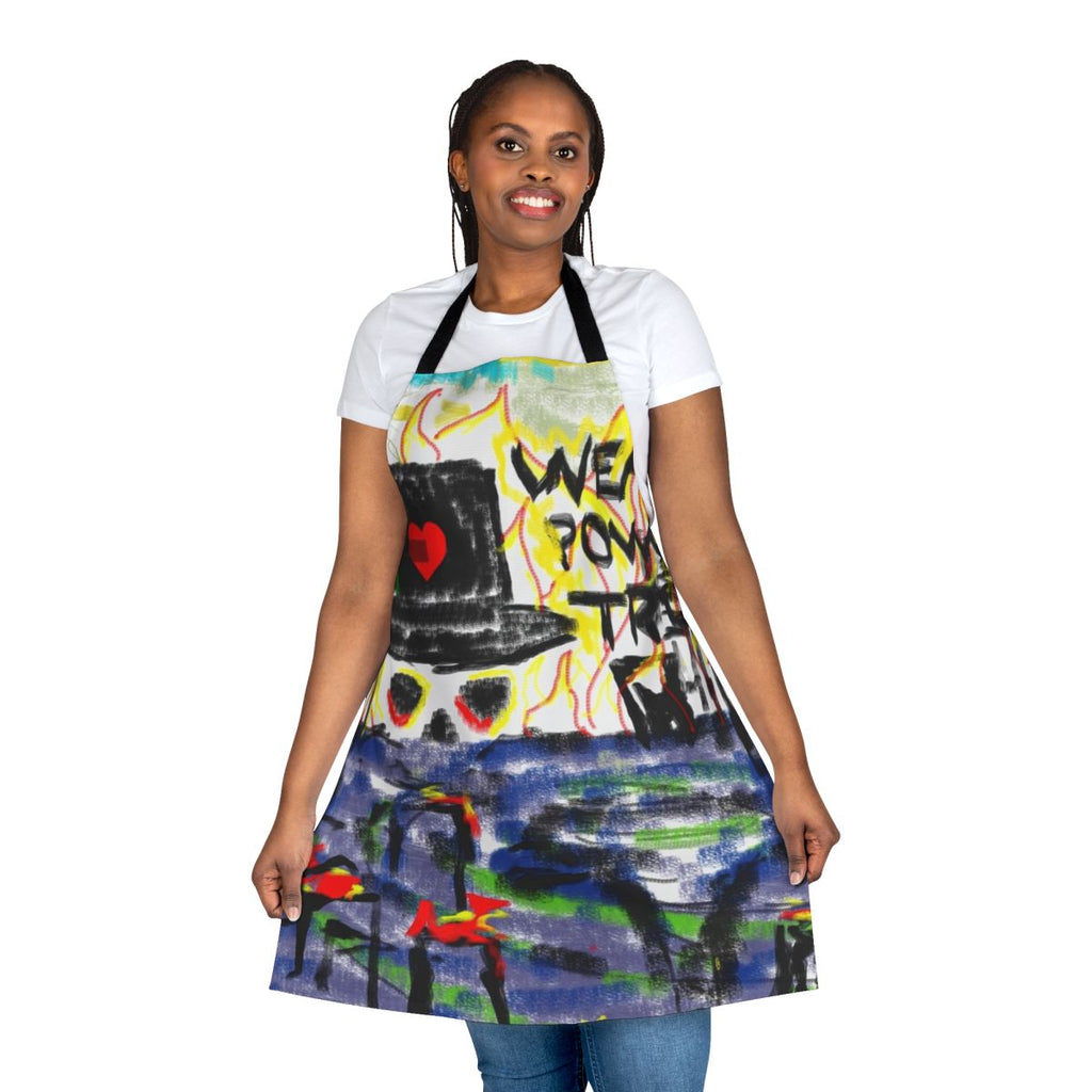 Conceptual artwork apron featuring reggae, dancehall, and electro reggae inspired design