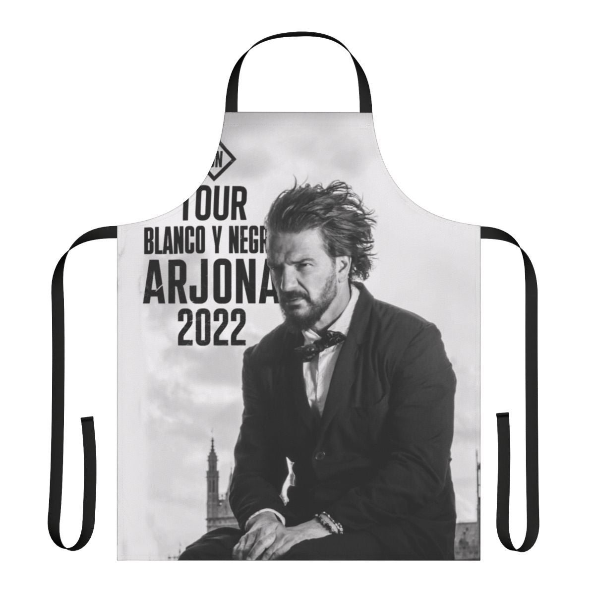 Ricardo Arjona Black and White Apron