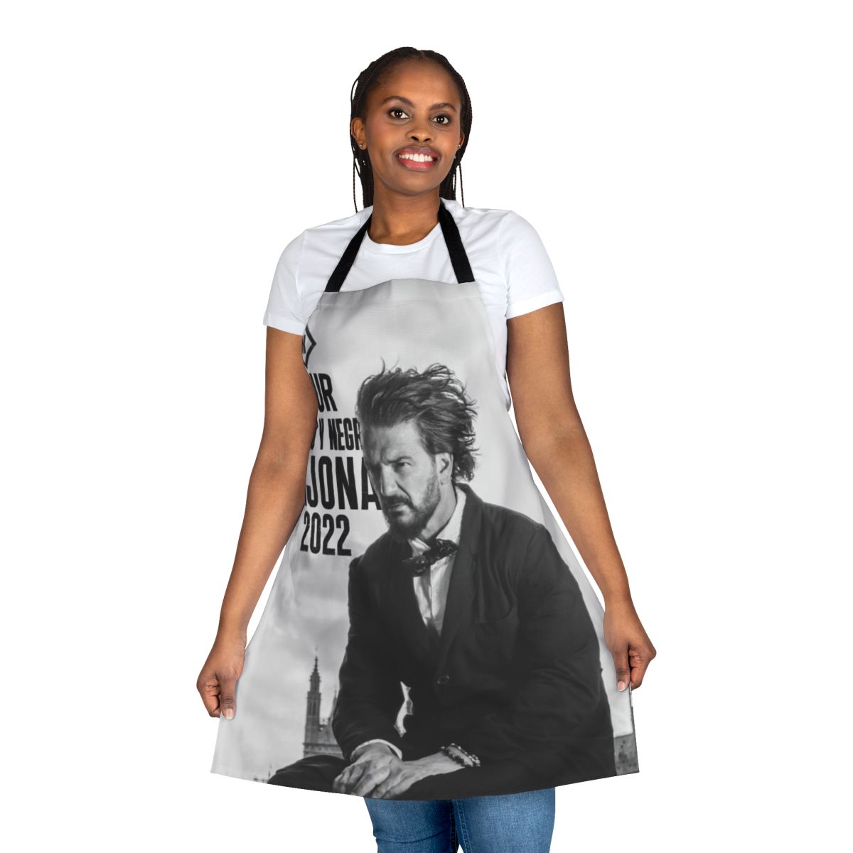Ricardo Arjona Black and White Apron