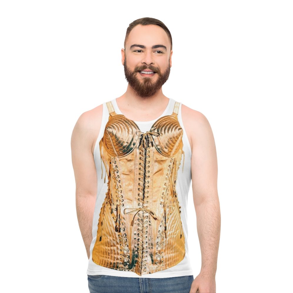 Cone bra unisex tank top in retro 80s style
