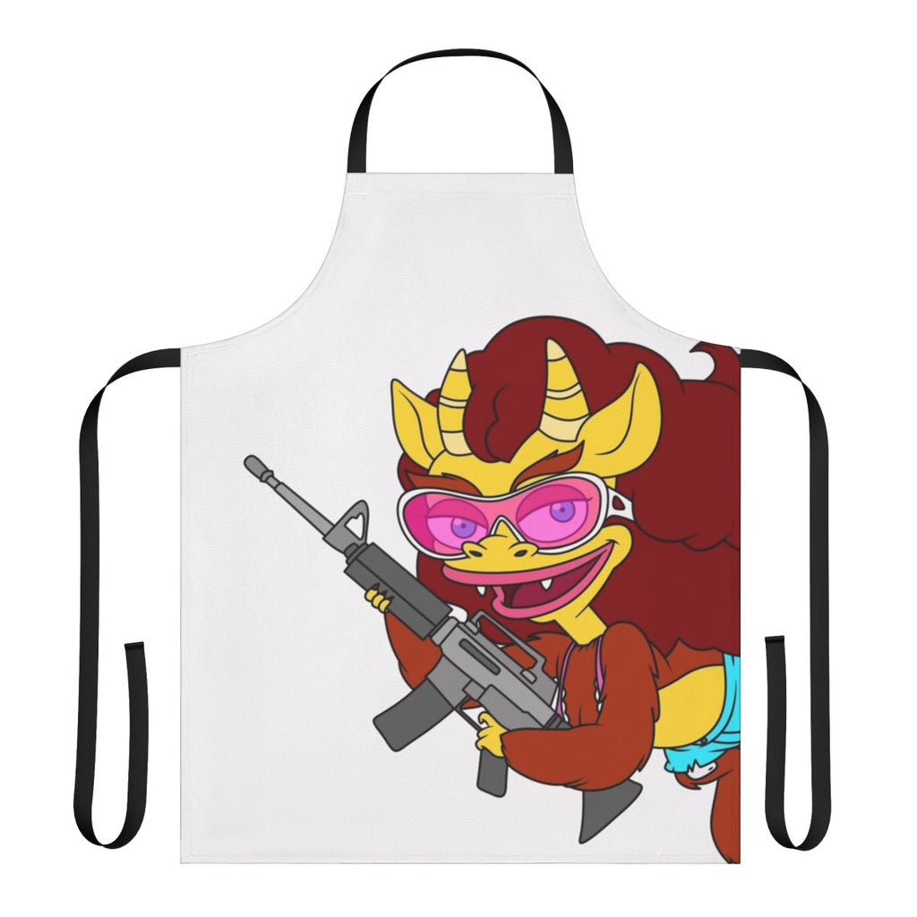 Connie-inspired apron featuring the Hormone Monster from the Netflix series Big Mouth