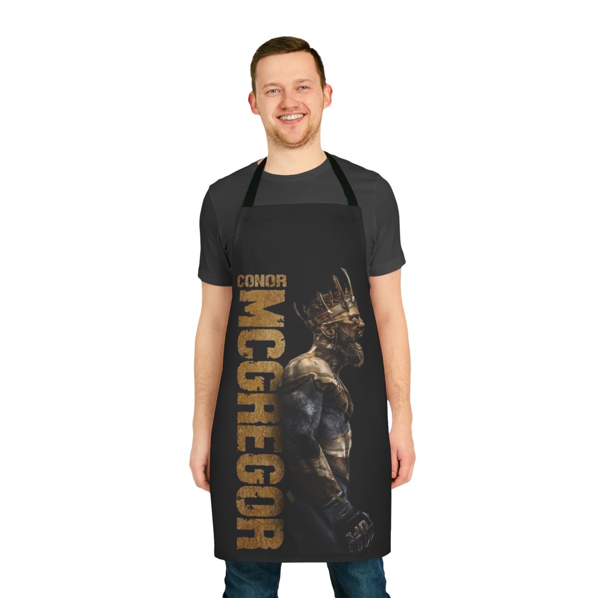 Conor McGregor inspired apron with a gorilla graphic design