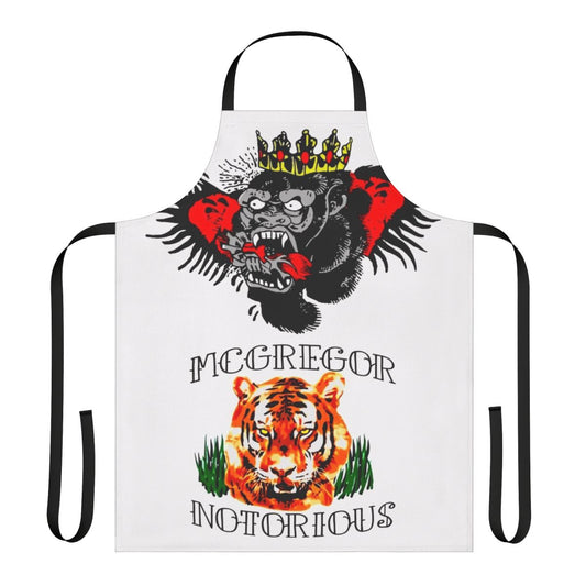 Apron featuring a Conor McGregor-inspired tattoo design for MMA and UFC fans