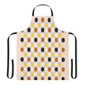 Abstract art apron featuring geometric patterns and vibrant colors inspired by the work of American artist Thomas Downing.