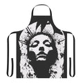 Stylish and durable Converge-inspired Jane Doe apron, featuring a bold black design