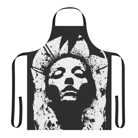 Stylish and durable Converge-inspired Jane Doe apron, featuring a bold black design