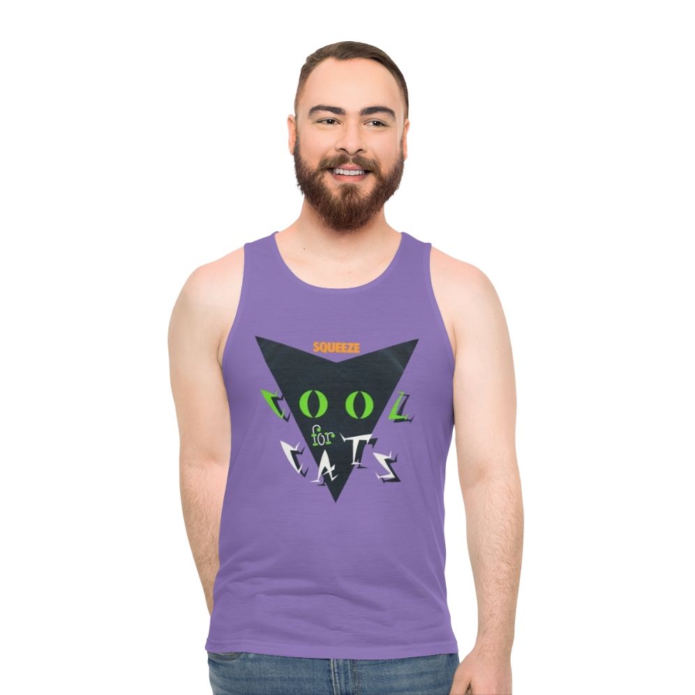 Unisex tank top with Cool For Cats album artwork