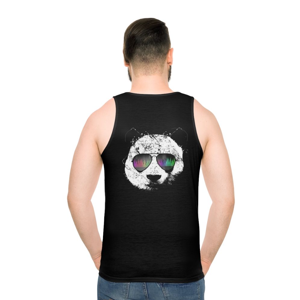 Cool panda wearing sunglasses on a unisex panda tank top
