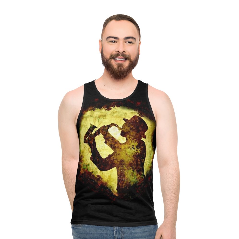 Cool Retro Saxophone Player Unisex Tank Top