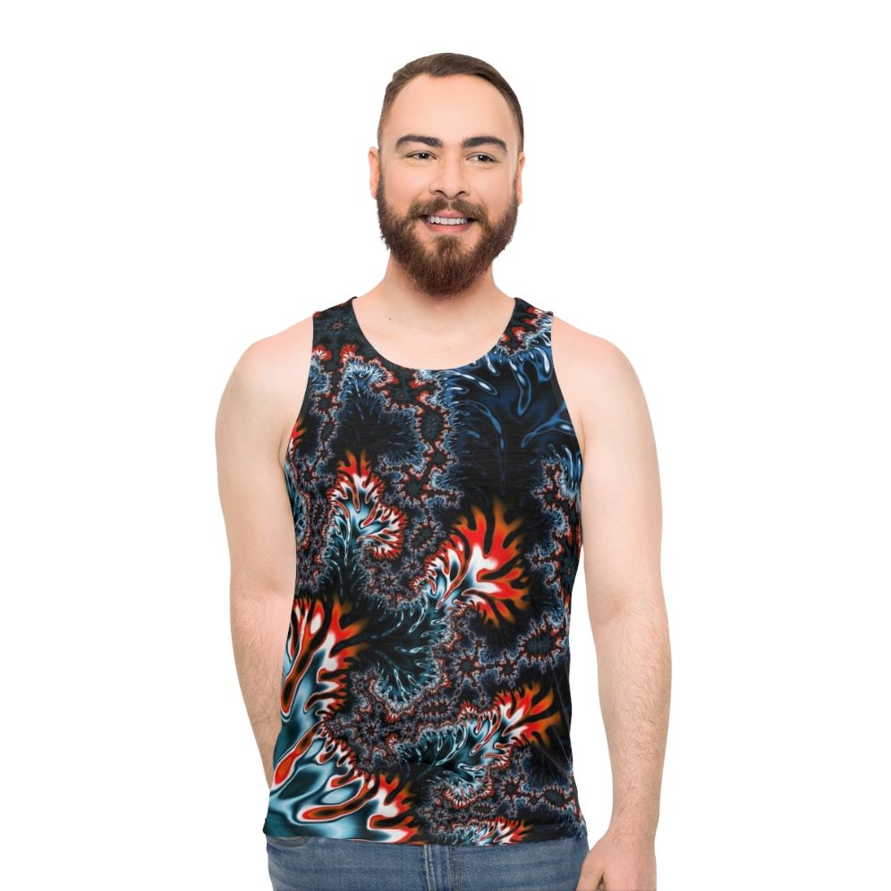 Coral fractal abstract design unisex tank top
