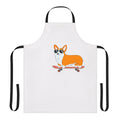 Corgi Skate-Inspired Apron with Vibrant Digital Vector Art Design