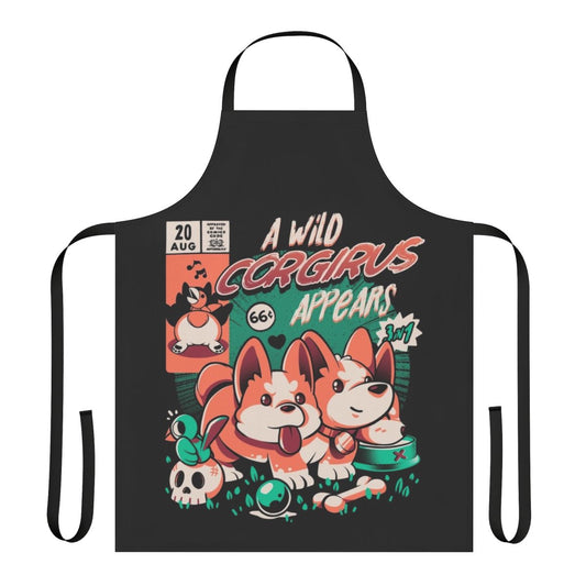 Corgirus-themed apron featuring a playful, monster-like corgi design