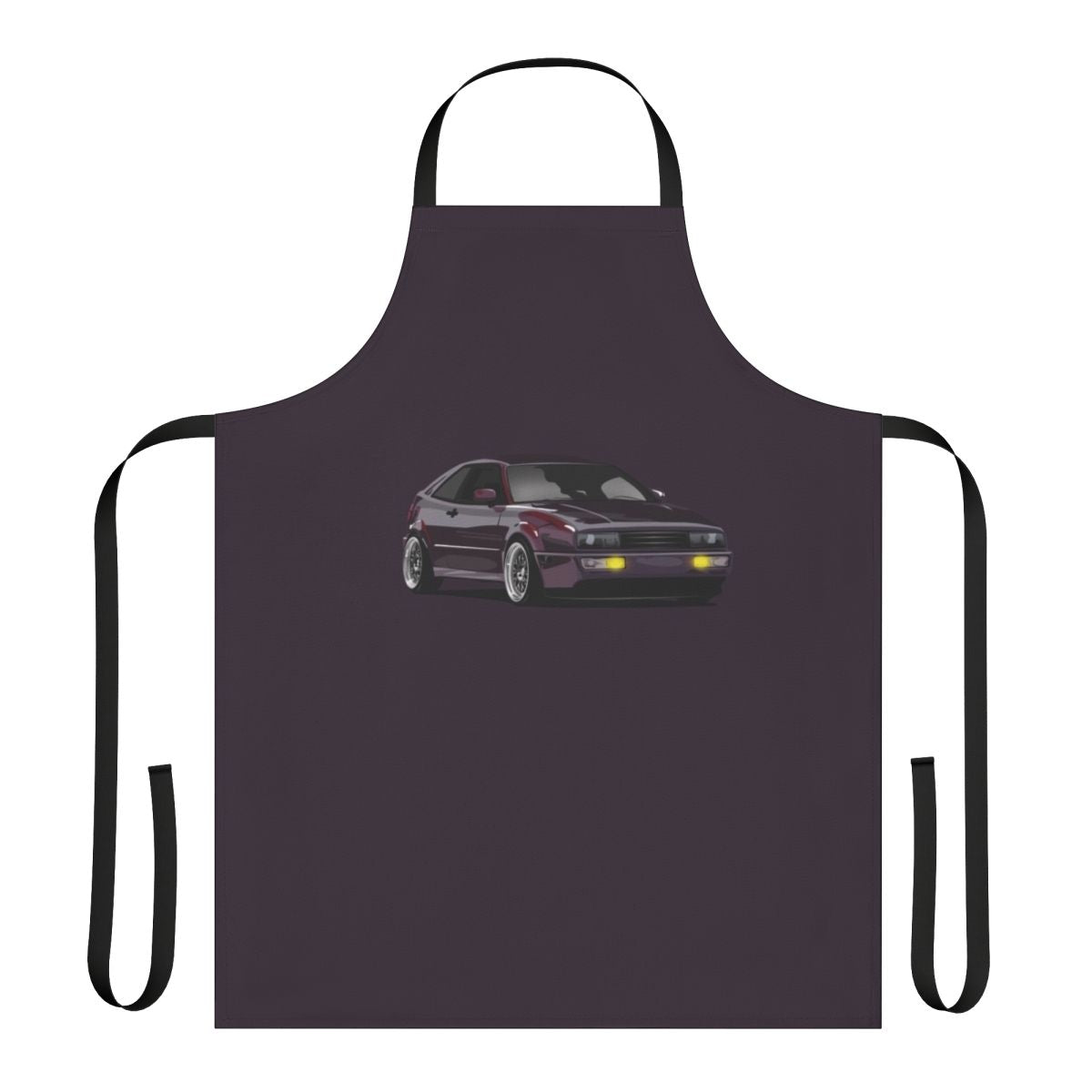 Purple Corrado artwork printed on an apron for Volkswagen Corrado fans and enthusiasts