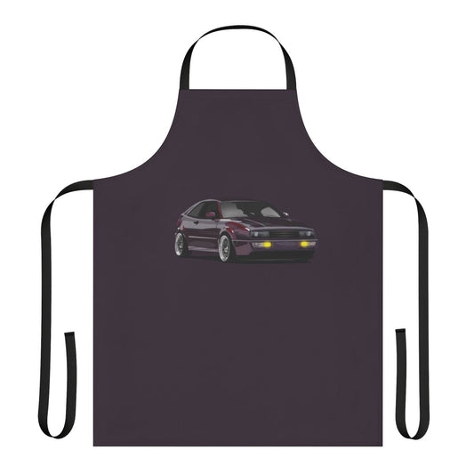 Purple Corrado artwork printed on an apron for Volkswagen Corrado fans and enthusiasts