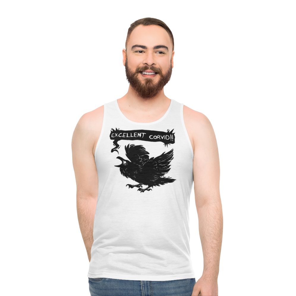 Corvid graphic tank top