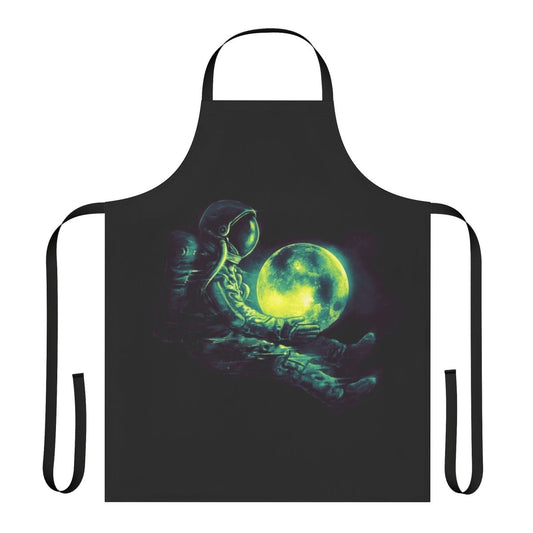 Stylish moon-themed apron for space enthusiasts and sci-fi lovers