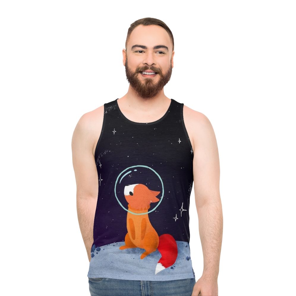 Unisex space tank top with cosmic adventure design