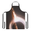 Black hole event horizon apron with stars and galaxies in the background