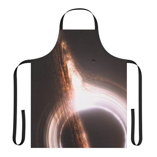 Black hole event horizon apron with stars and galaxies in the background