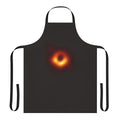 Black hole kitchen apron with galaxy and cosmic design