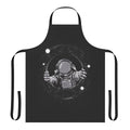 Black hole themed kitchen apron with space and galaxy design