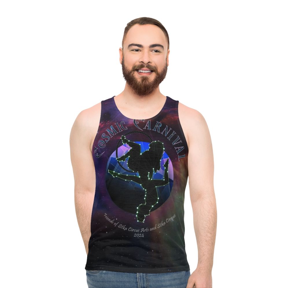 Cosmic Carnival 2024 Unisex Tank Top with Stars and Constellations
