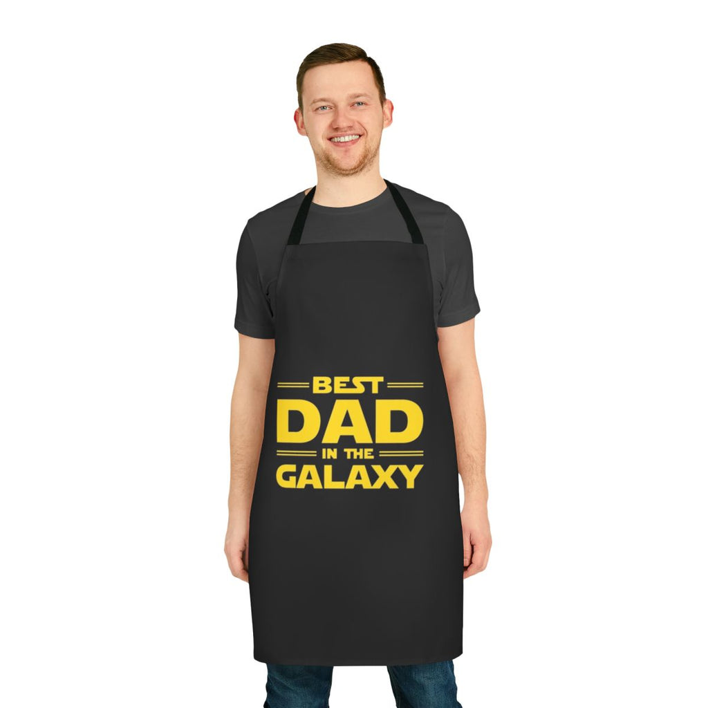 Best Dad In The Galaxy Apron featuring a space and star wars theme