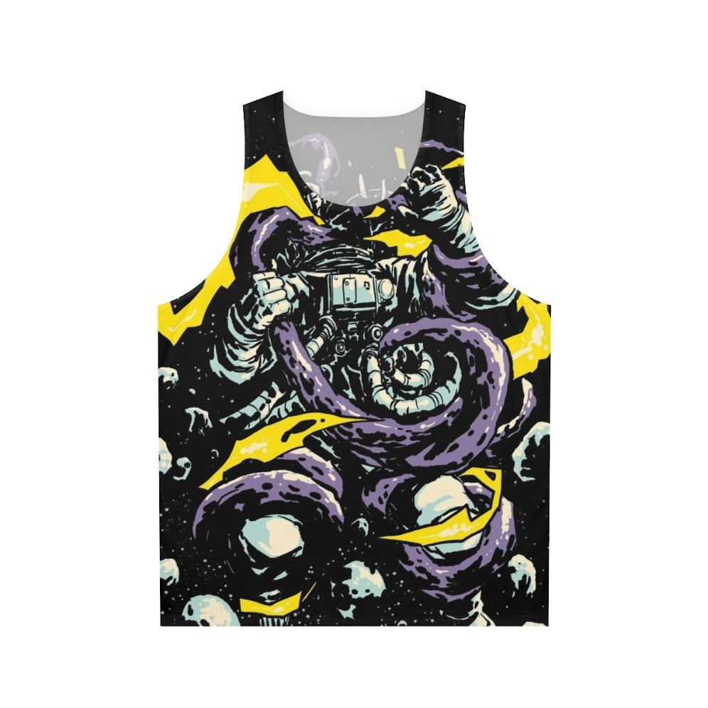 Unisex space trap tank top with cosmic design