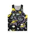 Unisex space trap tank top with cosmic design