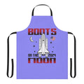 Apron featuring a humorous space-themed design with astronaut boots on the moon