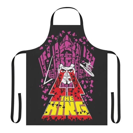 Cosmic comics inspired apron featuring characters and designs by Jack Kirby and Stan Lee