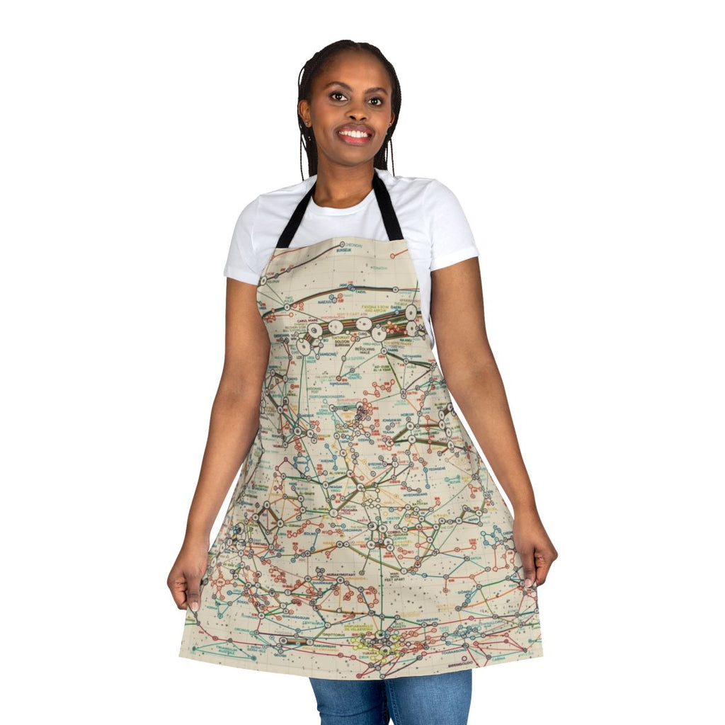 Apron featuring a detailed map of the night sky and world constellations