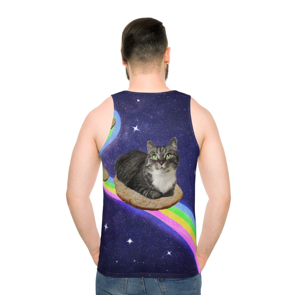 Unisex tank top with space-themed galaxy design and cosmic animals