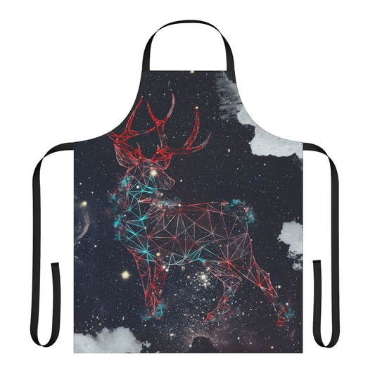 Celestial deer apron with a vibrant galaxy-inspired design